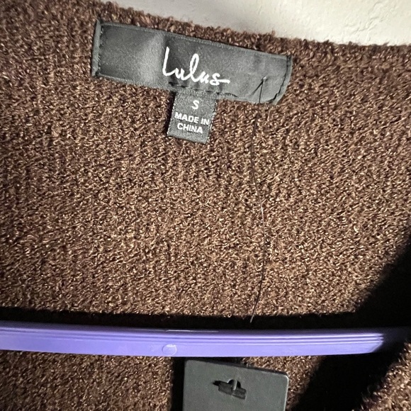 Lulus Perfect Season Brown Cutout Sweater Dress – Small NWT - Picture 2 of 9